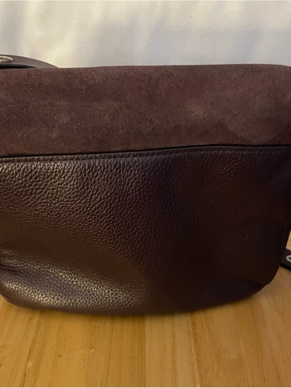 Kate Spade EUC Brownish-Wine Leather with suede Flap - Picture 4 of 11